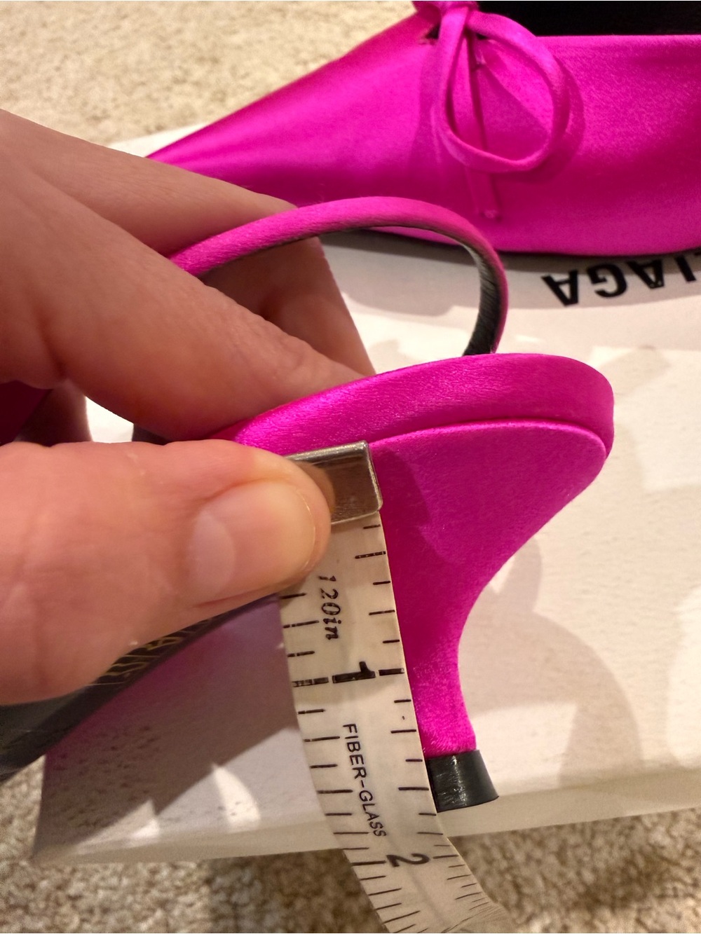 Balenciaga Fuchsia Pointed-Toe Satin Mules 
with Bow IT 37 - Picture 7 of 15